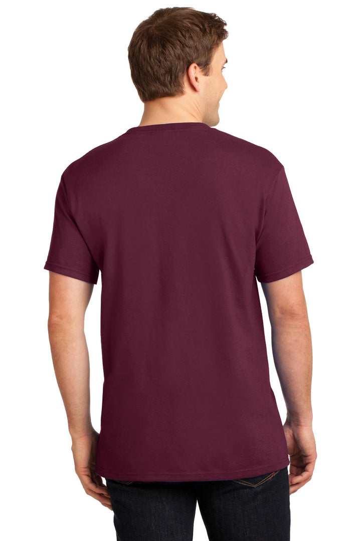 Maroon Jerzees - Dri-Power 50/50 Cotton/Poly Pocket T-Shirt. 29MP