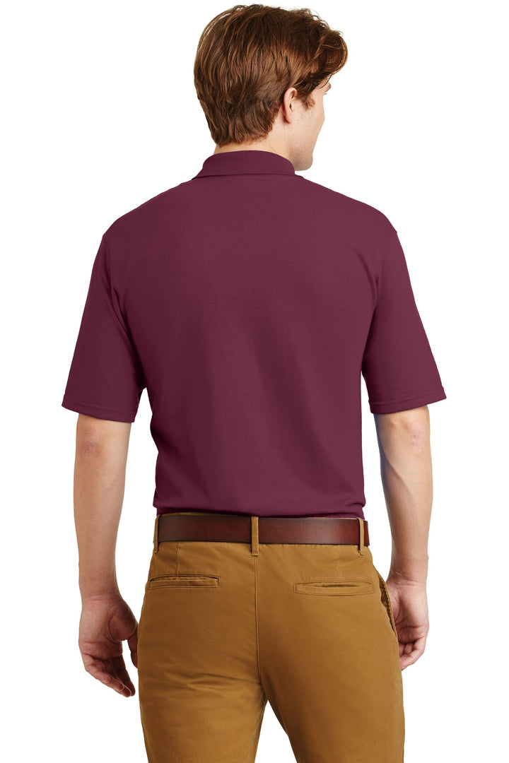 Maroon Jerzees Dri-Power Pocket Sport Shirt. 436MP