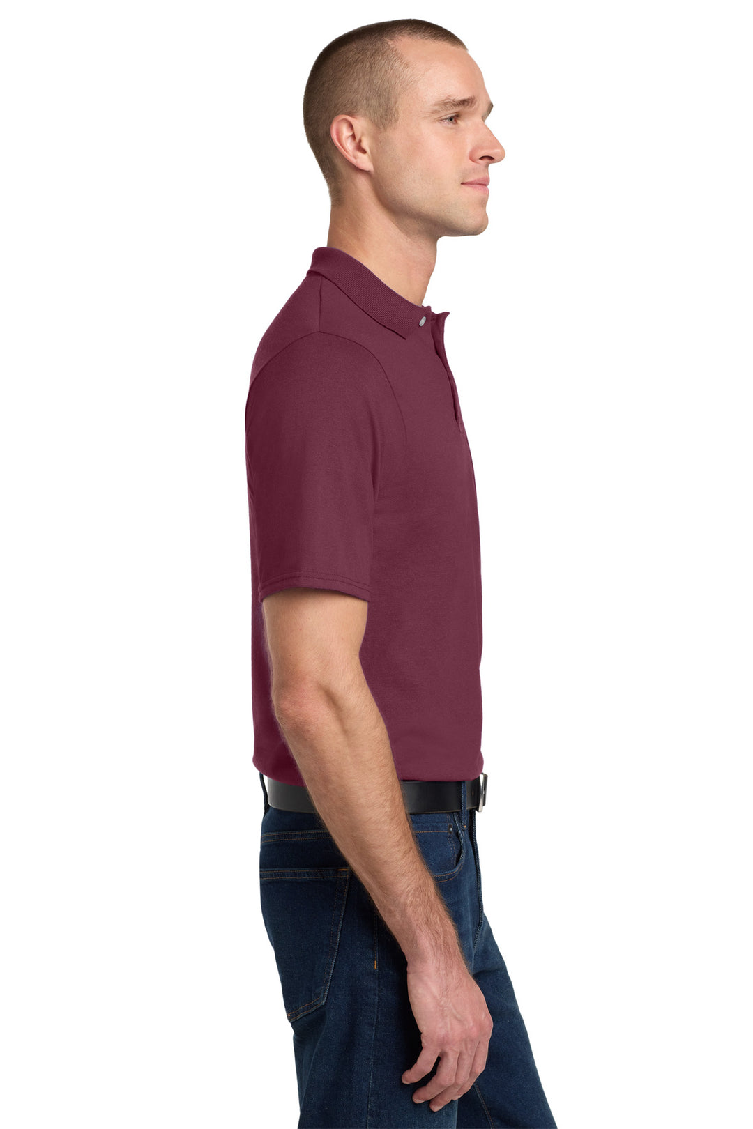 Maroon Jerzees Dri-Power Pocket Sport Shirt. 436MP