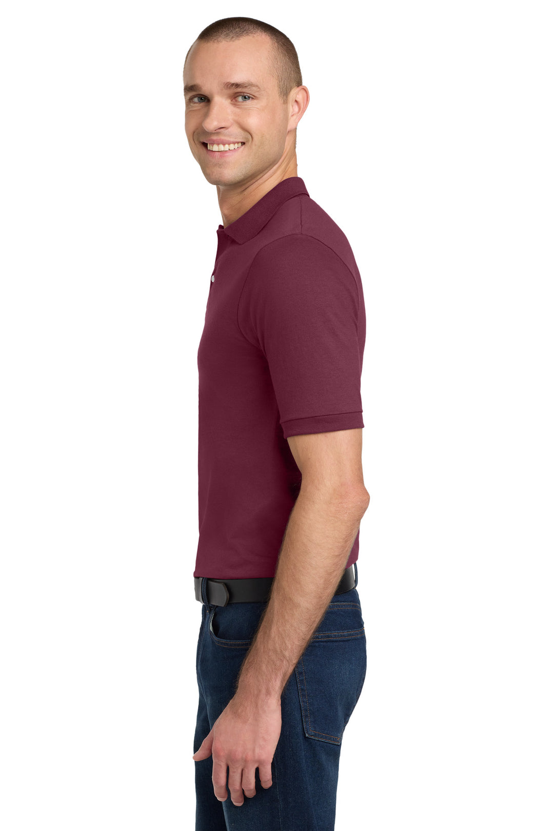 Maroon Jerzees Dri-Power Sport Shirt. 437M
