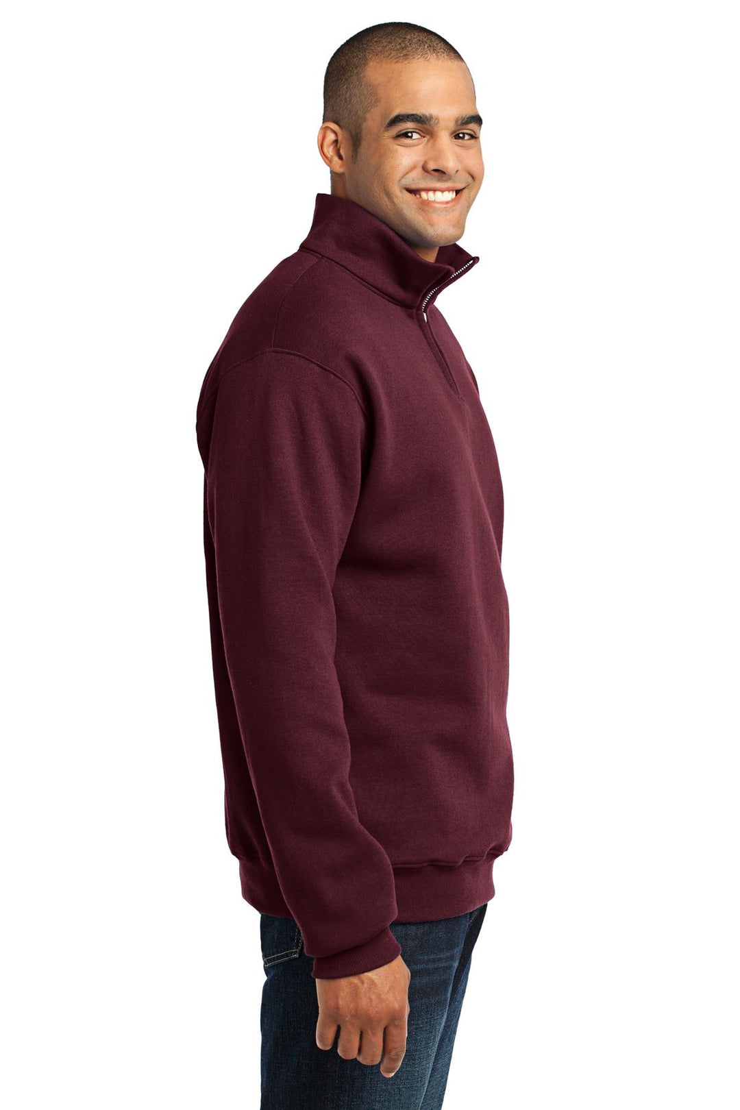 Maroon Jerzees - NuBlend 1/4-Zip Cadet Collar Sweatshirt. 995M
