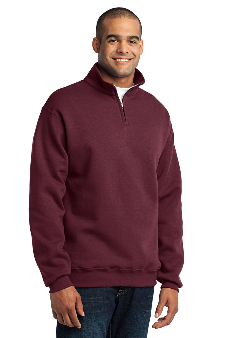 Maroon Jerzees - NuBlend 1/4-Zip Cadet Collar Sweatshirt. 995M