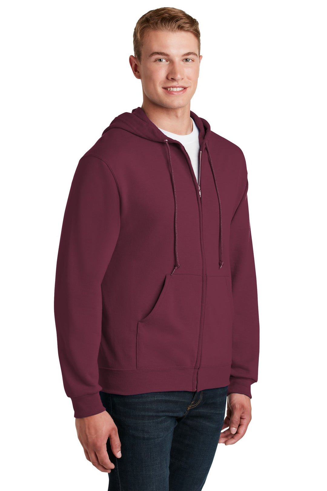 Maroon Jerzees - NuBlend Full-Zip Hooded Sweatshirt. 993M