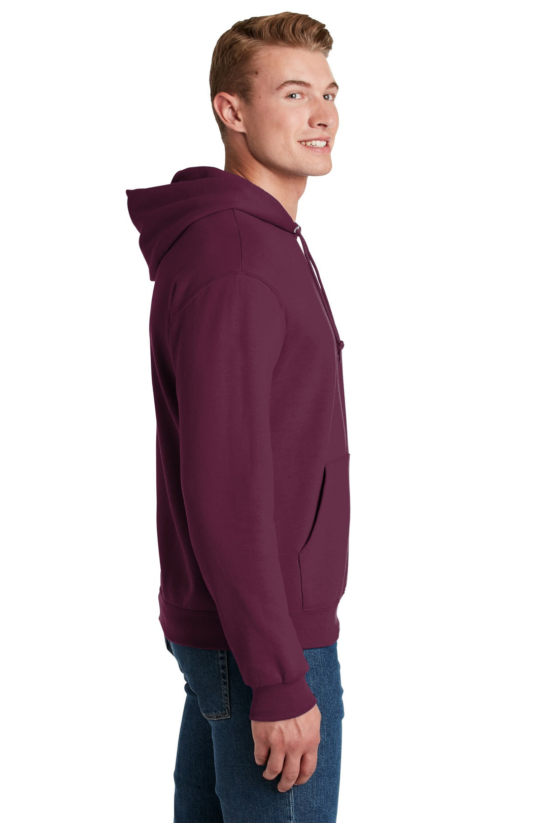 Maroon Jerzees NuBlend Pullover Hooded Sweatshirt. 996M