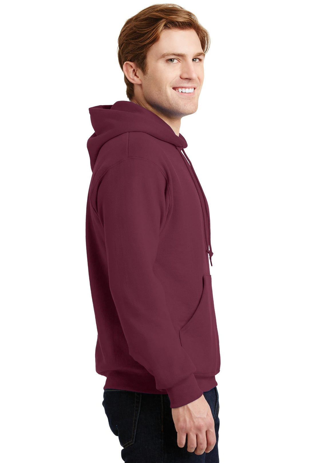 Maroon Jerzees Super Sweats NuBlend - Pullover Hooded Sweatshirt. 4997M