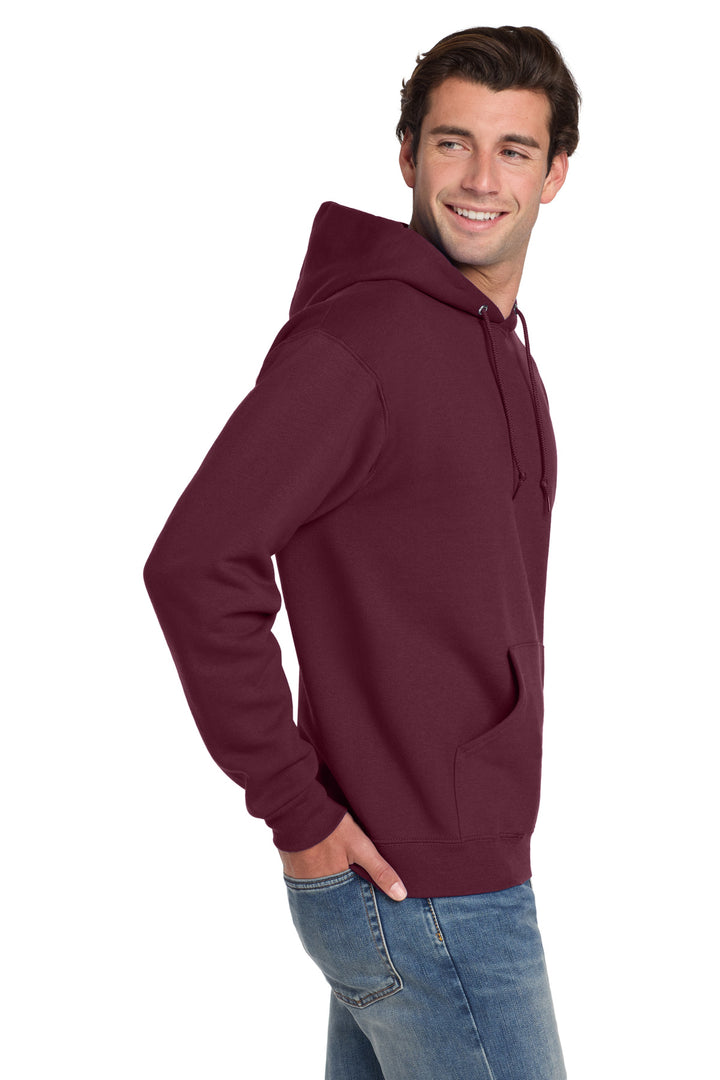 Maroon Jerzees Super Sweats NuBlend - Pullover Hooded Sweatshirt. 4997M