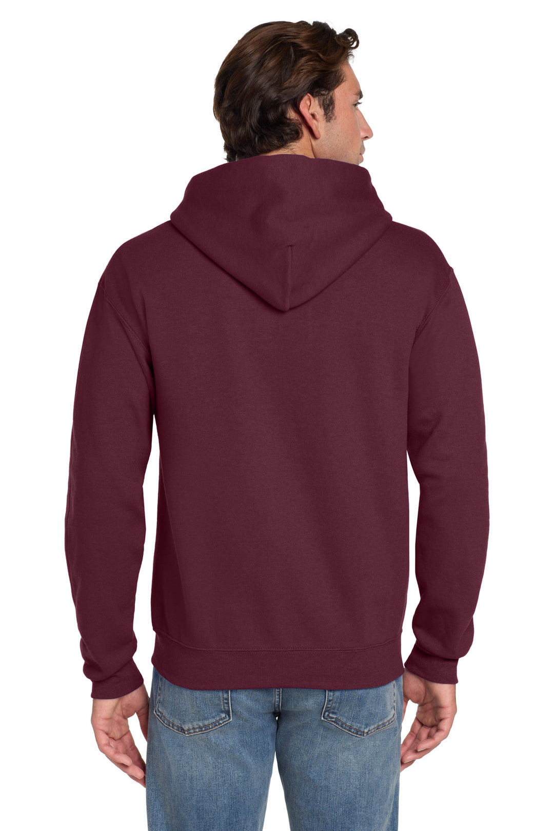 Maroon Jerzees Super Sweats NuBlend - Pullover Hooded Sweatshirt. 4997M