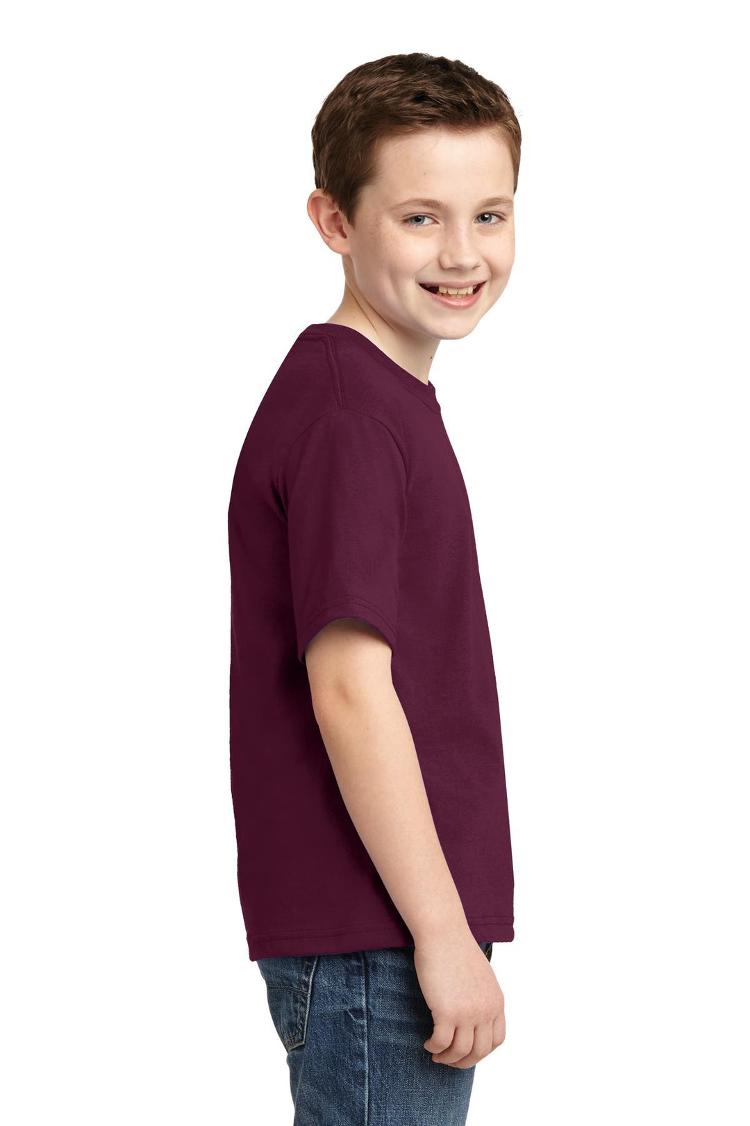 Maroon Jerzees - Youth Dri-Power 50/50 Cotton/Poly T-Shirt. 29B