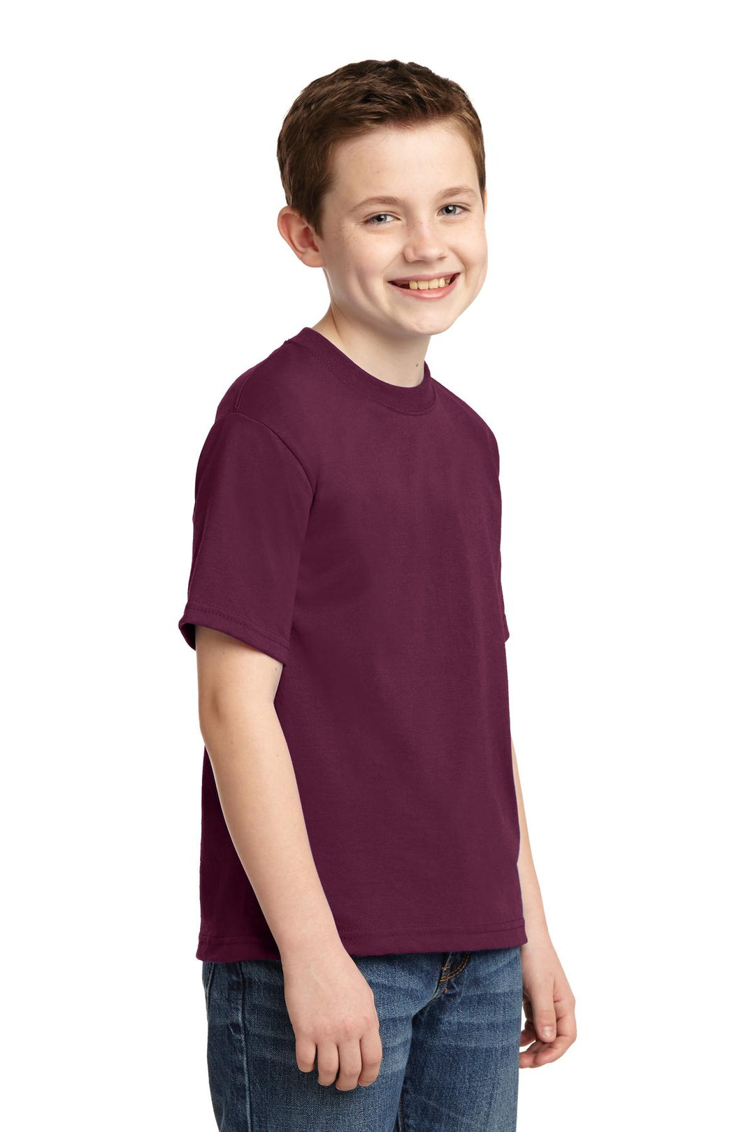 Maroon Jerzees - Youth Dri-Power 50/50 Cotton/Poly T-Shirt. 29B