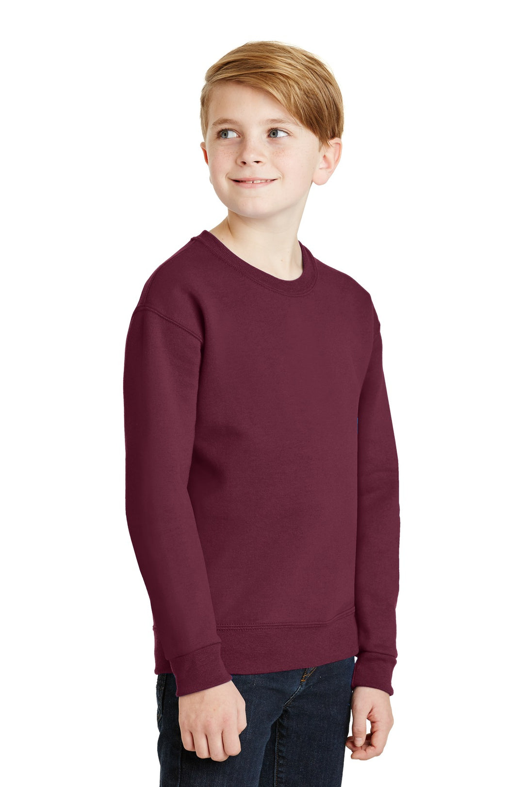 Maroon Jerzees - Youth NuBlend Crewneck Sweatshirt. 562B