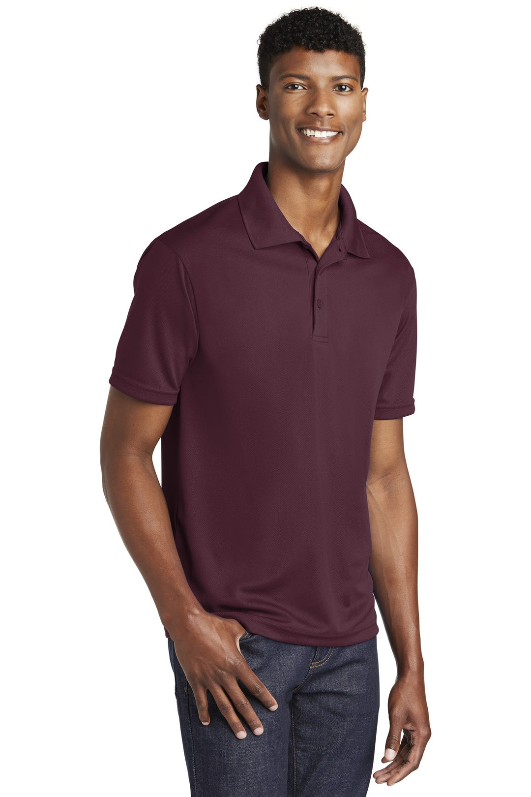 Maroon Sport-Tek PosiCharge RacerMesh Polo. ST640