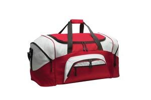 Maroon/Grey Port Authority - Standard Colorblock Sport Duffel. BG99