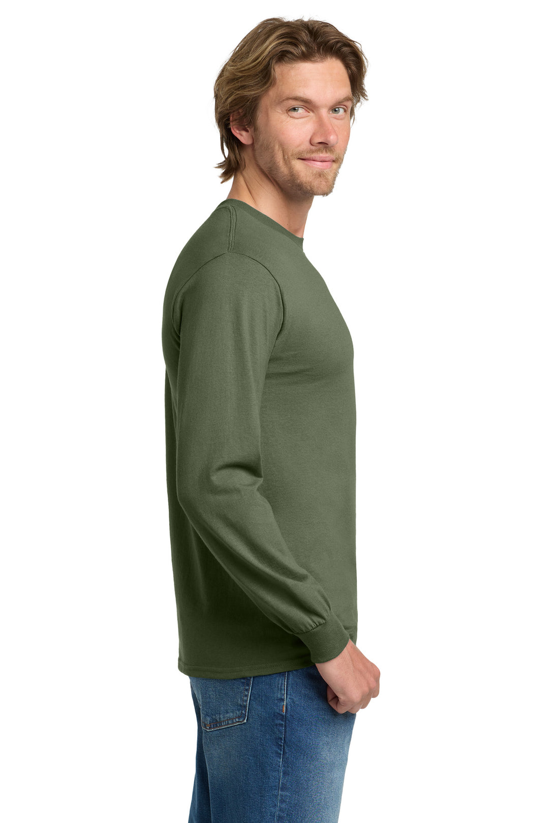 MilGreen Gildan - Heavy Cotton 100% Cotton Long Sleeve T-Shirt. 5400