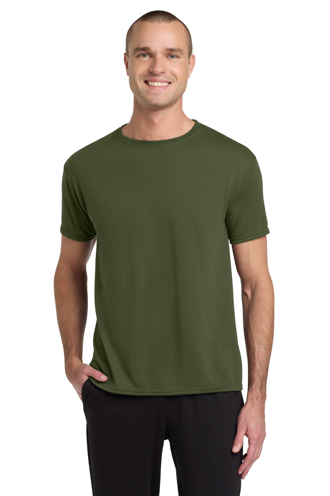 MilGreen Jerzees Dri-Power 100% Polyester T-Shirt. 21M