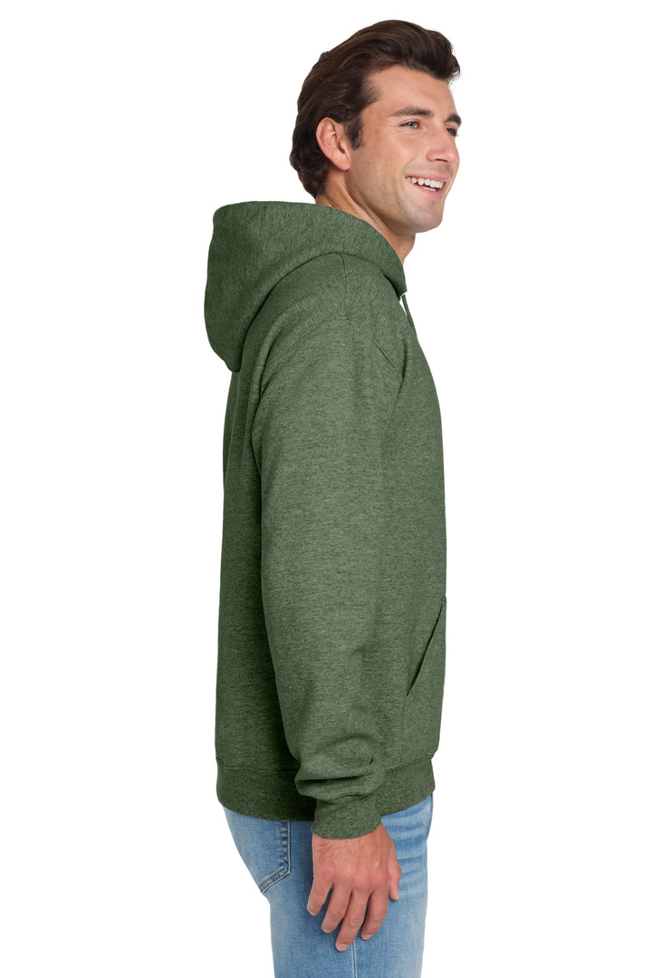 MilGrnHtr Jerzees NuBlend Pullover Hooded Sweatshirt. 996M