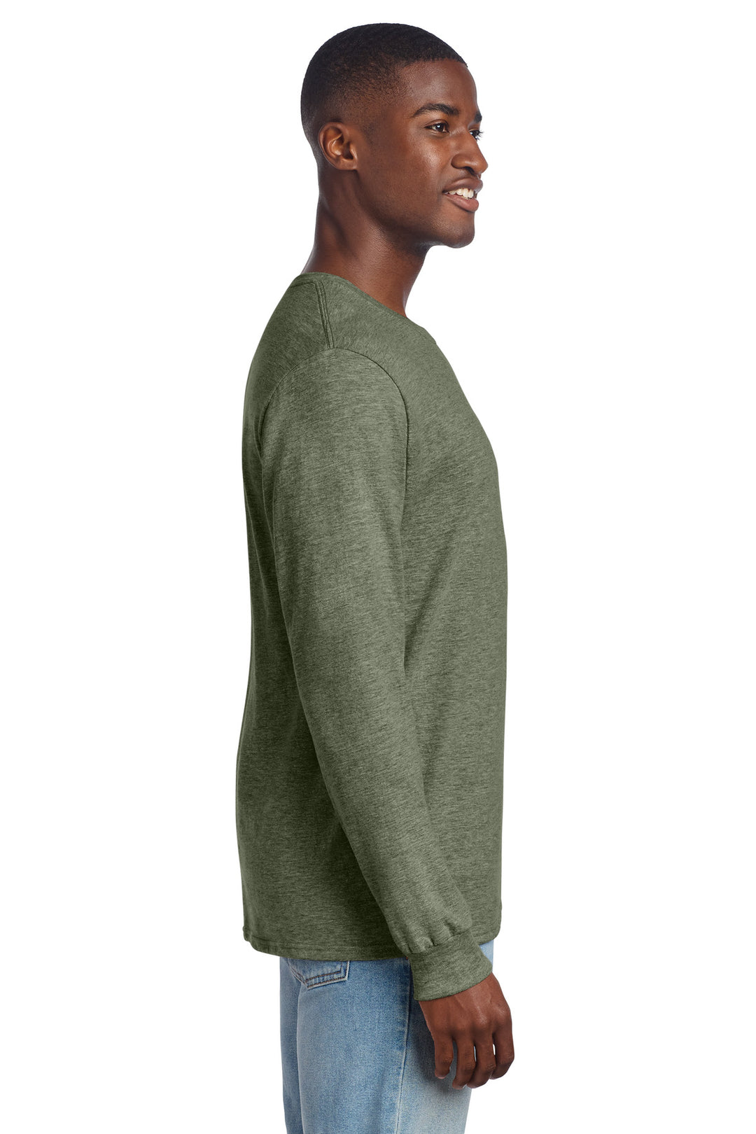 MilGrnHtr Jerzees Premium Blend Ring Spun Long Sleeve T-Shirt 560LS