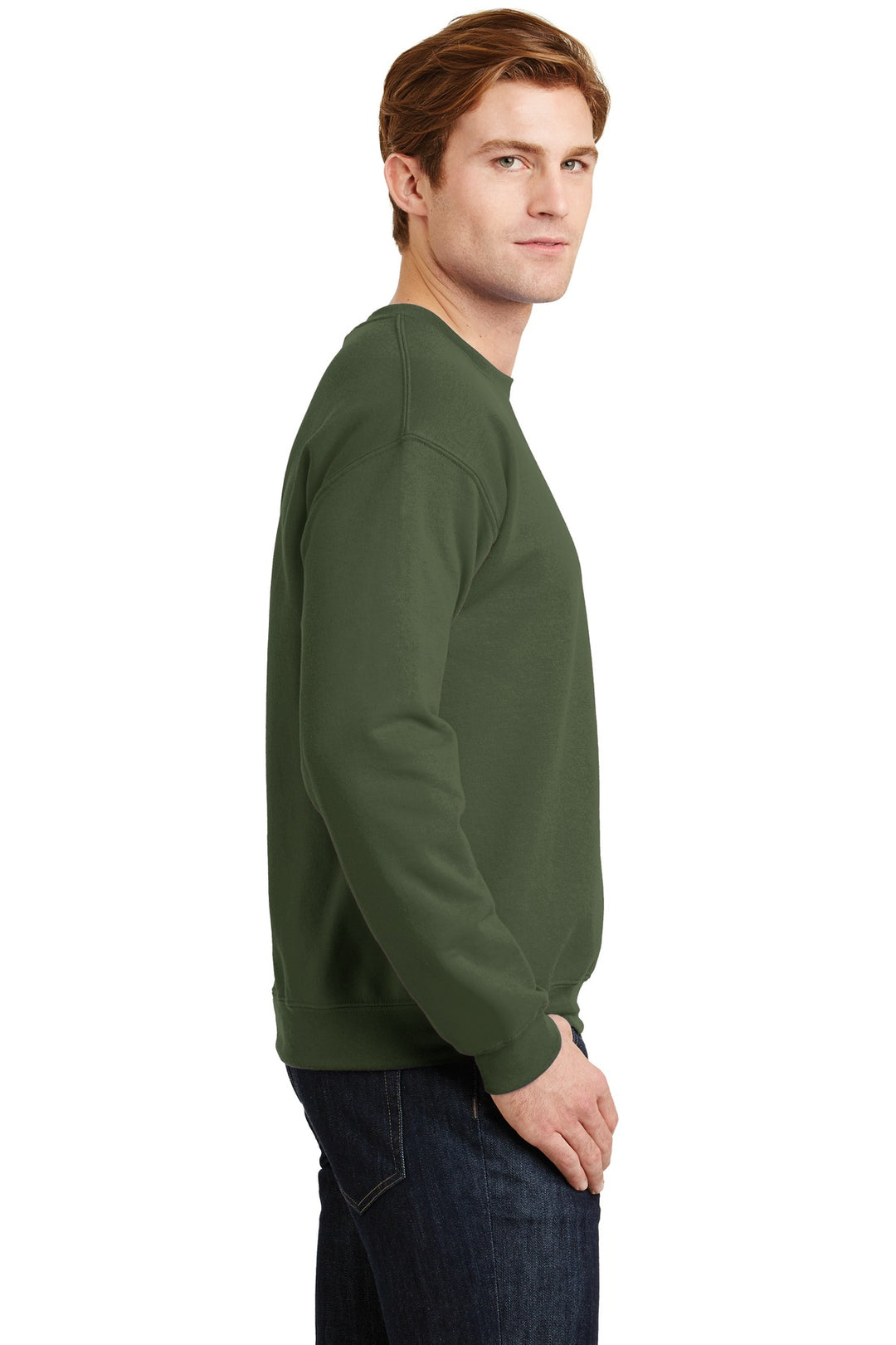 Military Green Gildan Heavy Blend Crewneck Sweatshirt. 18000