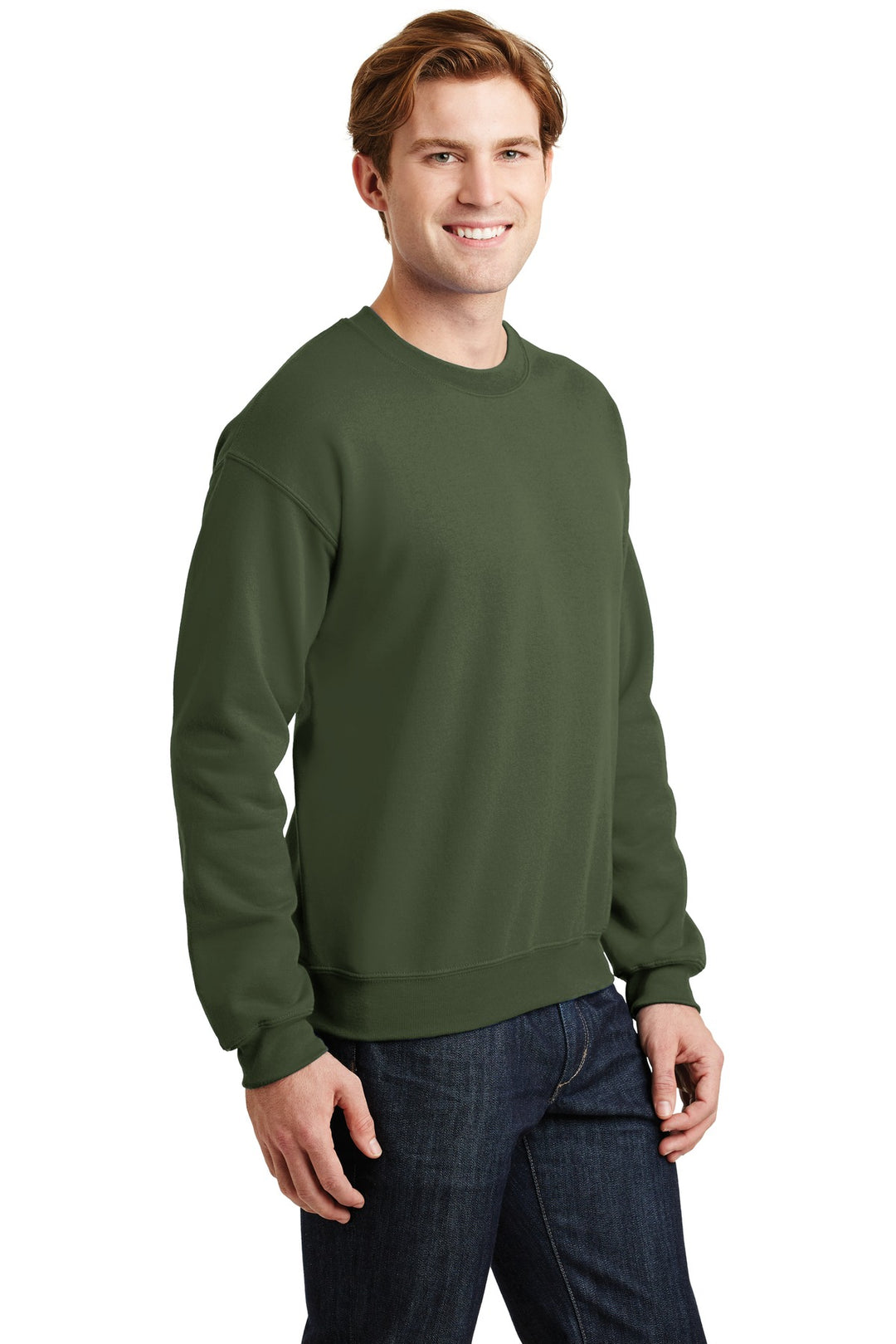 Military Green Gildan Heavy Blend Crewneck Sweatshirt. 18000