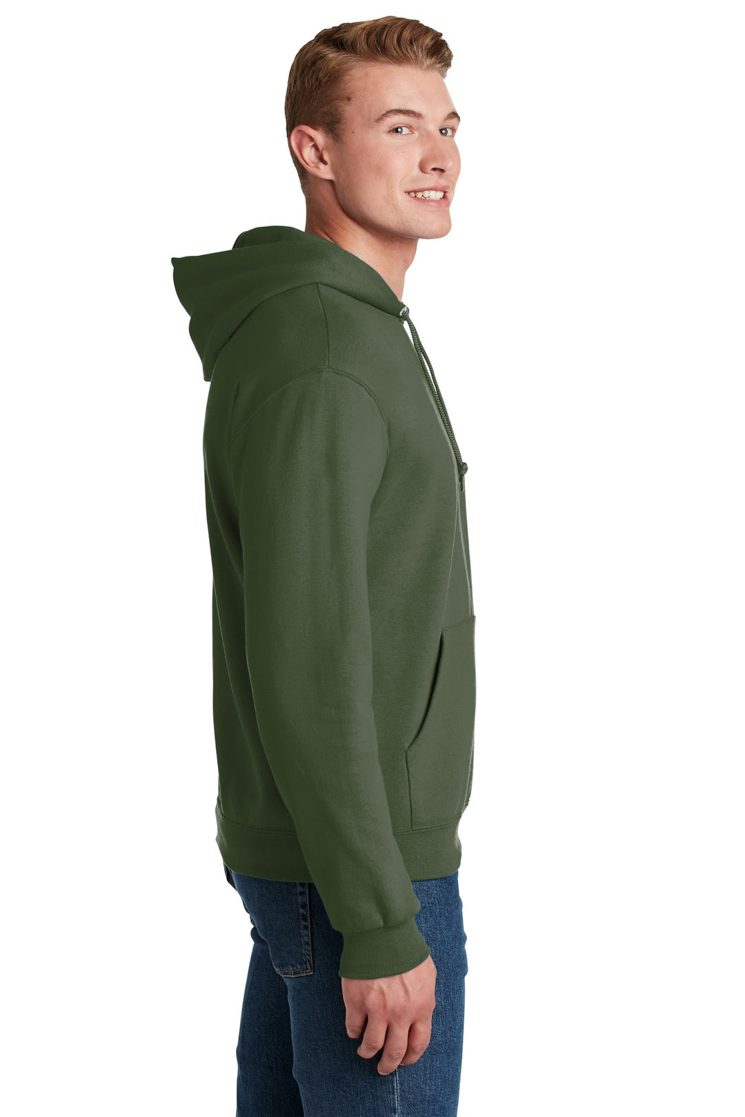 Military Green Jerzees NuBlend Pullover Hooded Sweatshirt. 996M