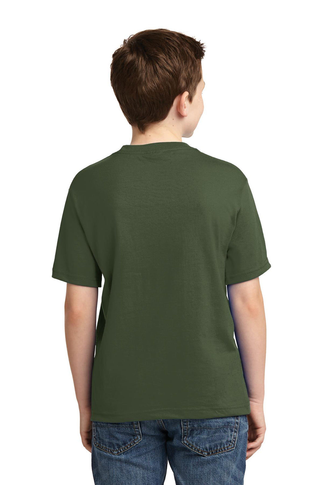 Military Green Jerzees - Youth Dri-Power 50/50 Cotton/Poly T-Shirt. 29B