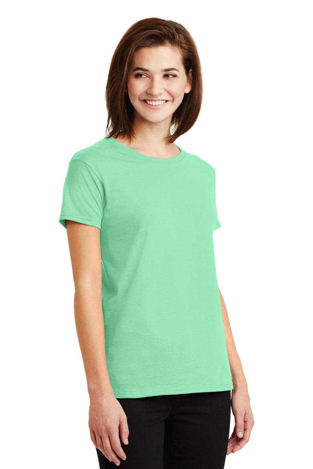 Mint Green Gildan Women's Ultra Cotton 100% US Cotton T-Shirt. 2000L