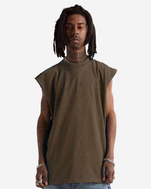 Mocha Unisex Garment-Dyed Muscle Tee - GMT