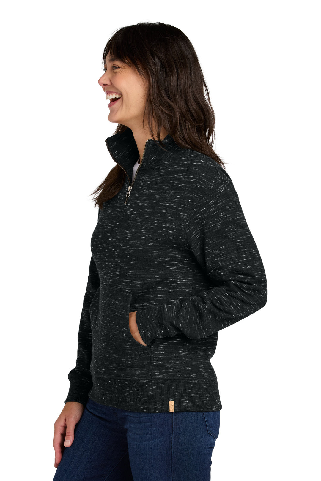 MtrBkSpcDy tentree Women's Space Dye Fleece 1/4-Zip TTCW6108