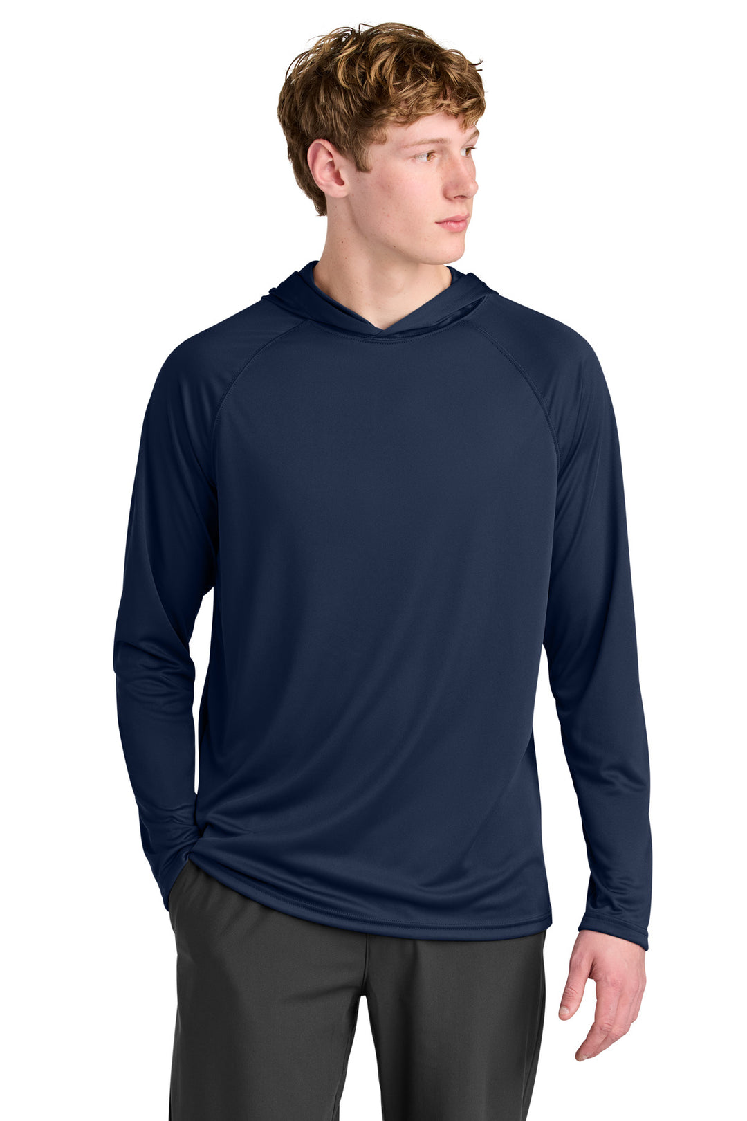 Navy A4 Cooling Performance Long Sleeve Hooded Tee A4N3409