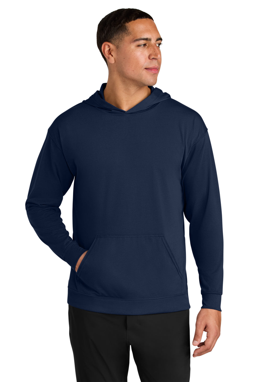 Navy A4 Softek Long Sleeve Hooded Tee A4N3528