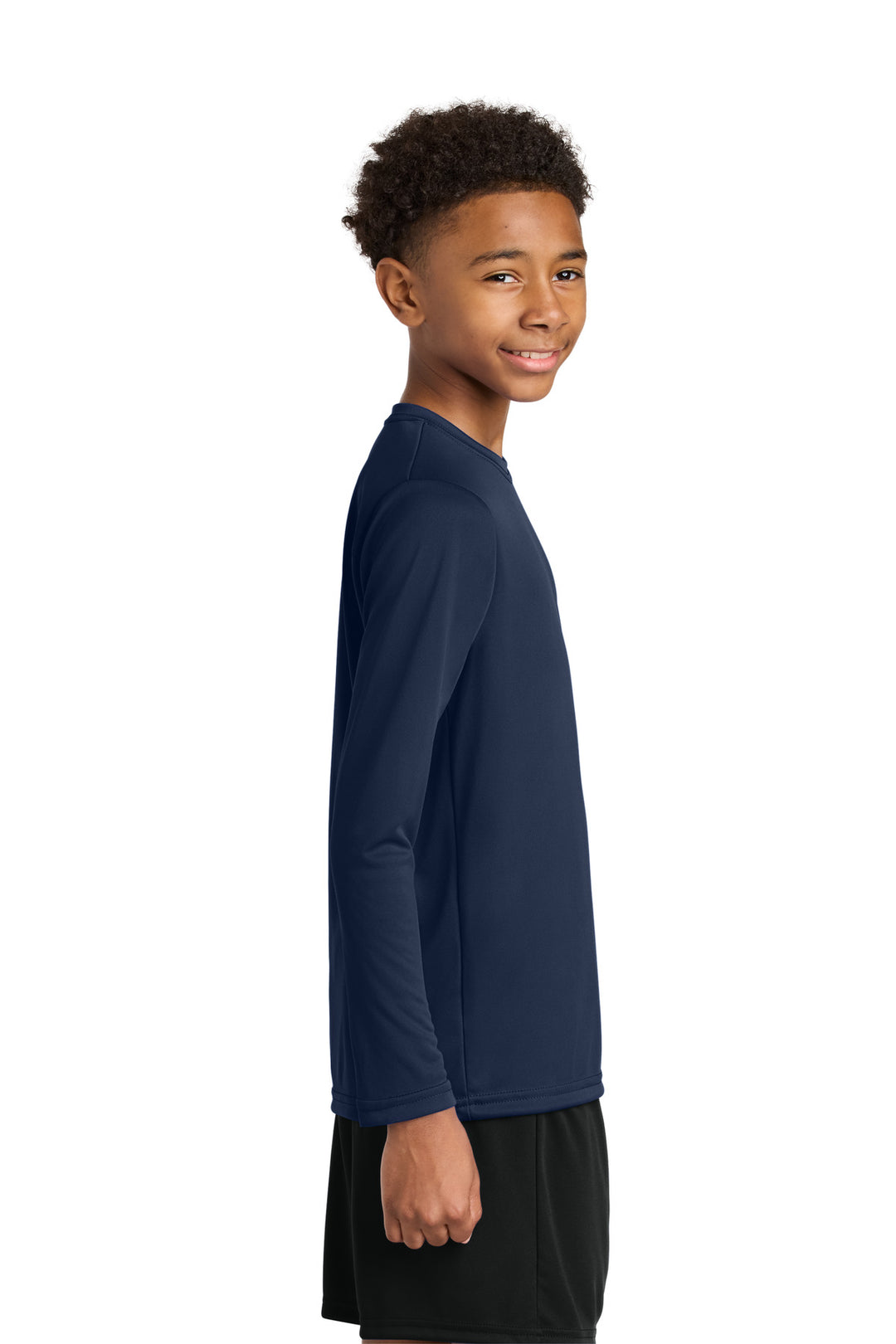 Navy A4 Youth Cooling Performance Long Sleeve Tee A4NB3165
