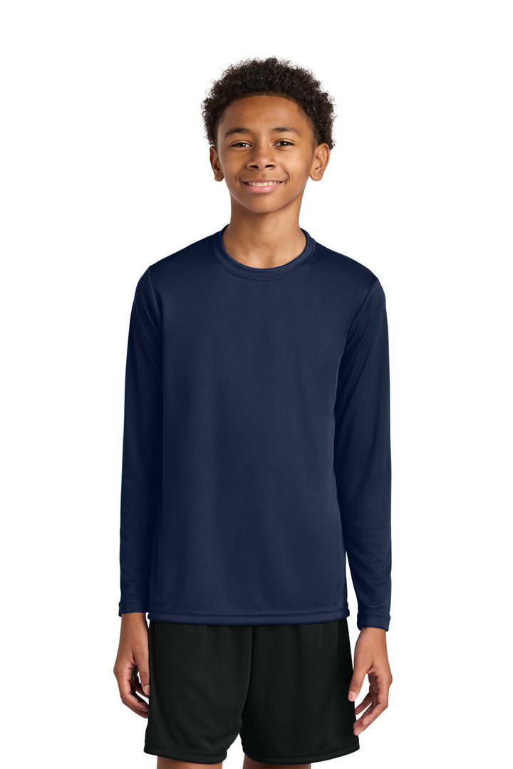 Navy A4 Youth Cooling Performance Long Sleeve Tee A4NB3165