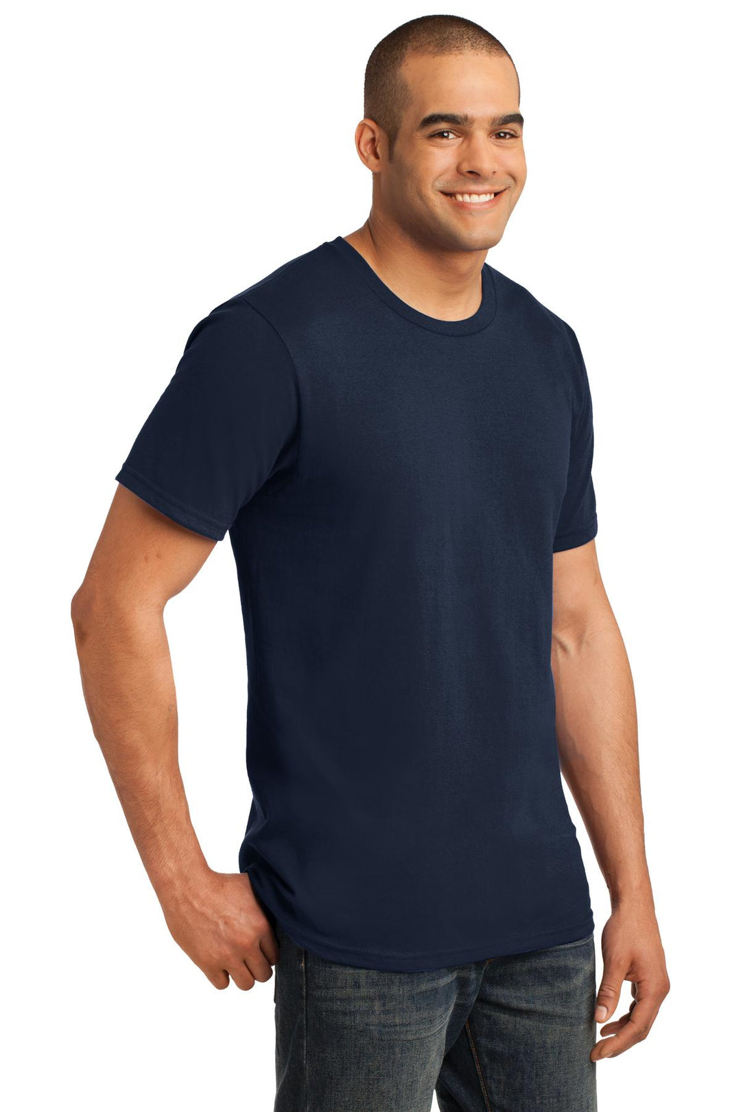 Navy Gildan 100% Ring Spun Cotton T-Shirt. 980