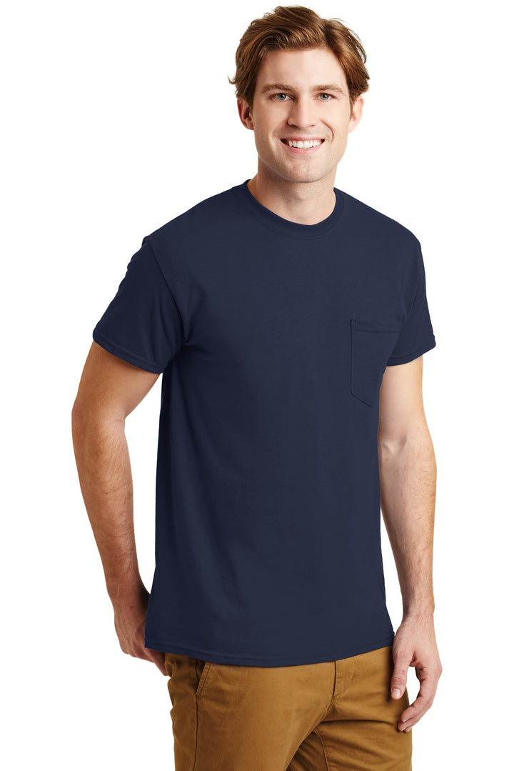 Navy Gildan - DryBlend 50 Cotton/50 Poly Pocket T-Shirt. 8300