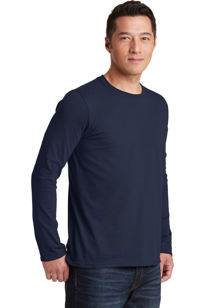 Navy Gildan Softstyle Long Sleeve T-Shirt. 64400