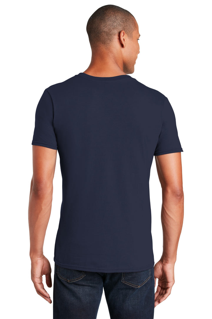 Navy Gildan Softstyle V-Neck T-Shirt. 64V00