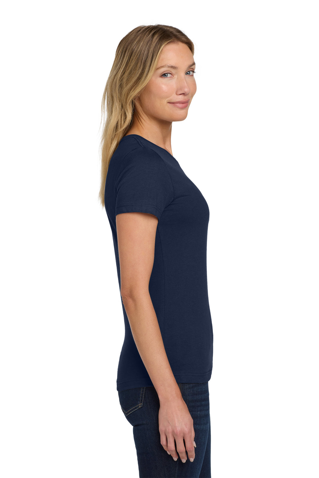Navy Gildan Softstyle Women's T-Shirt. 64000L