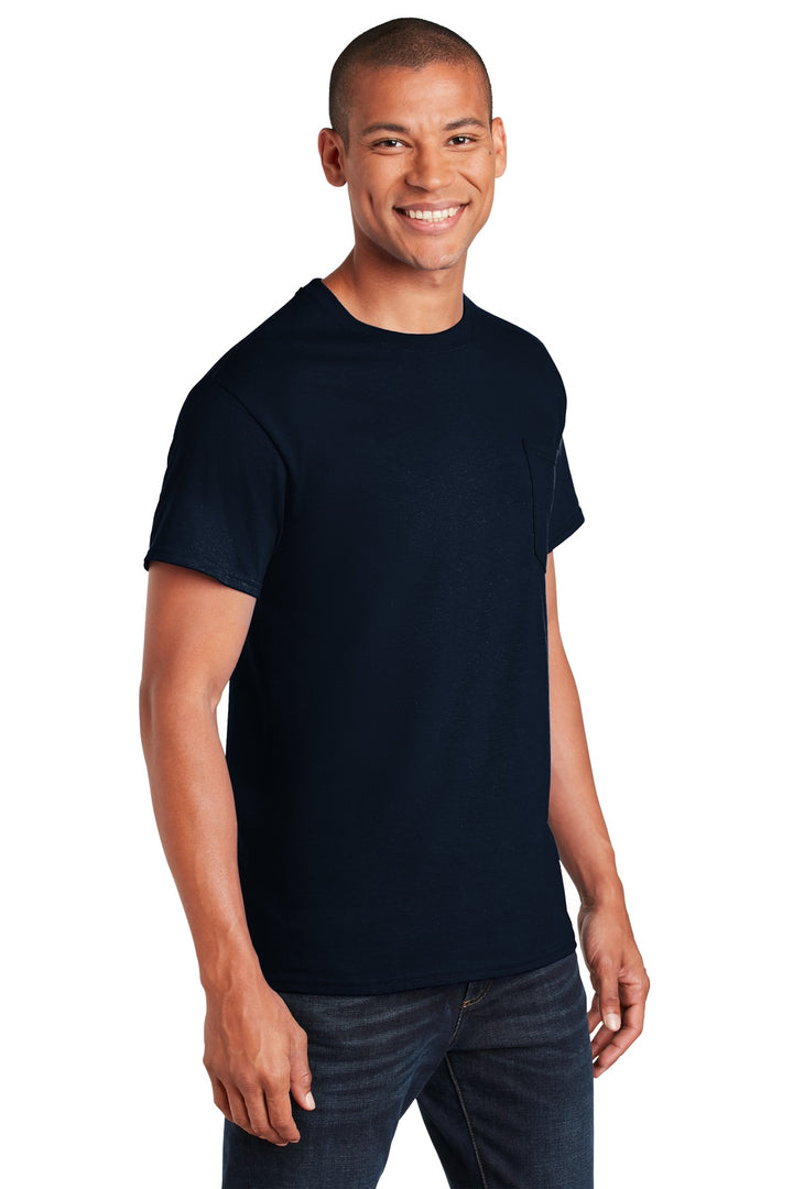 Navy Gildan - Ultra Cotton 100% US Cotton T-Shirt with Pocket. 2300