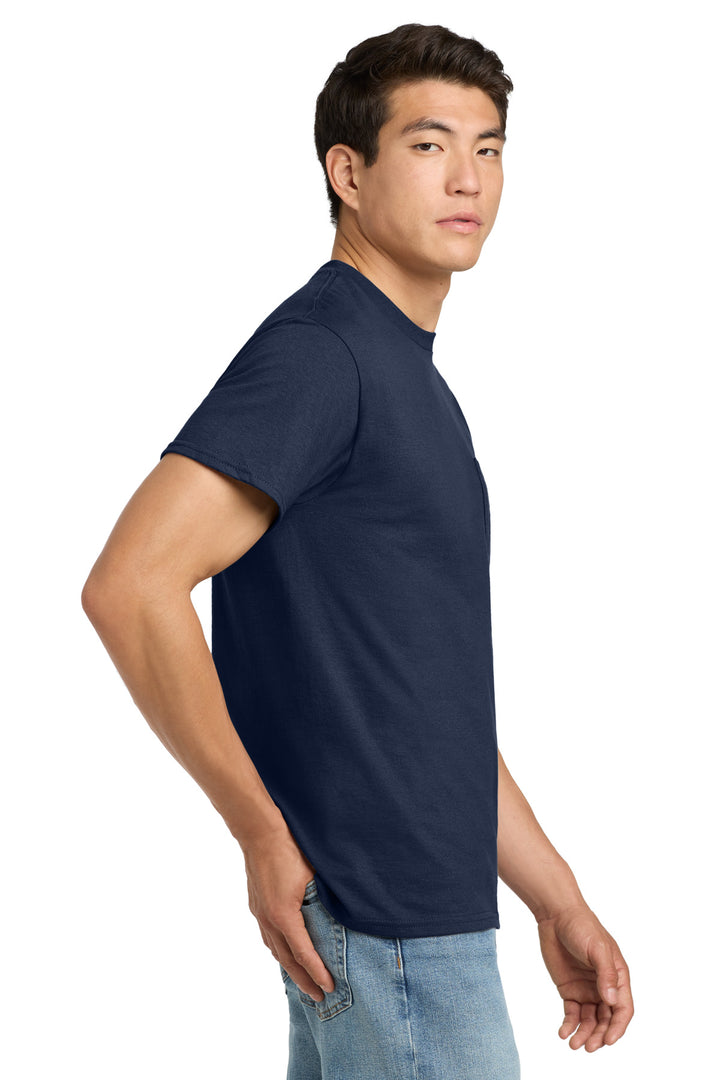 Navy Gildan - Ultra Cotton 100% US Cotton T-Shirt with Pocket. 2300