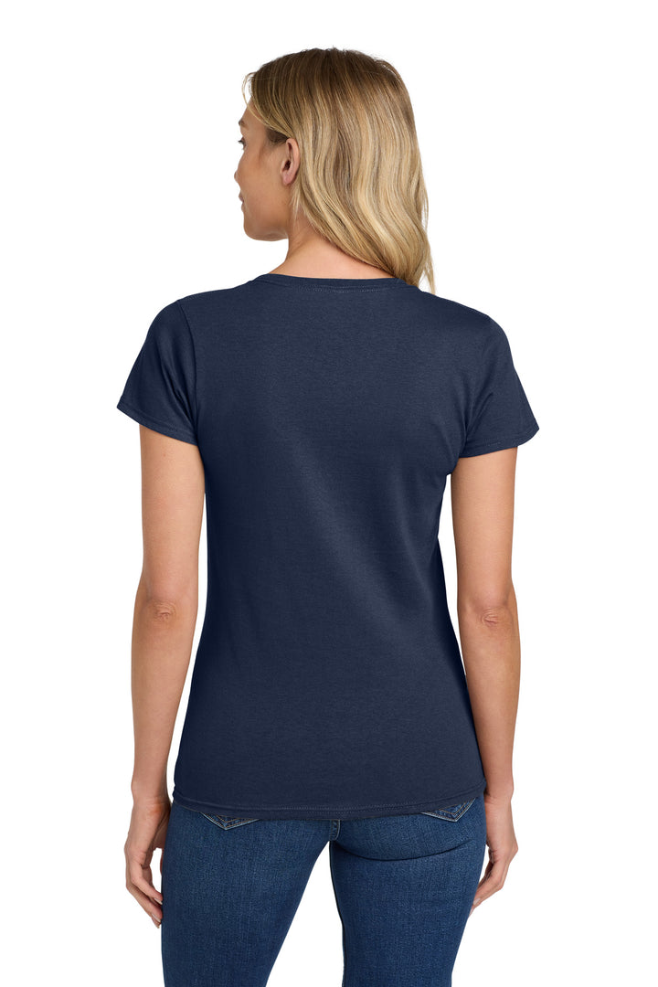 Navy Gildan Women's Heavy Cotton 100% Cotton T-Shirt. 5000L