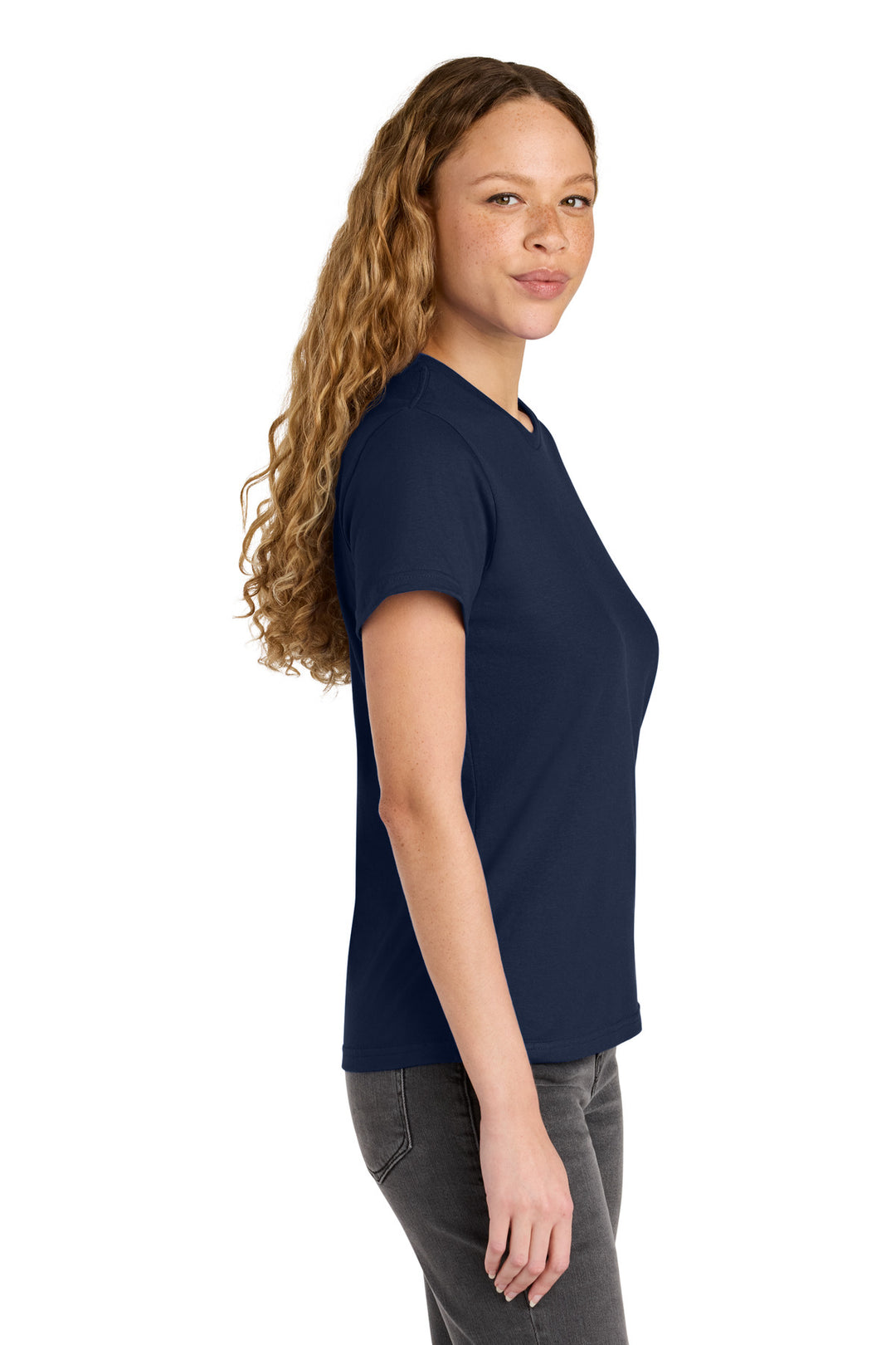 Navy Gildan Women's Softstyle Midweight Tee 65000L