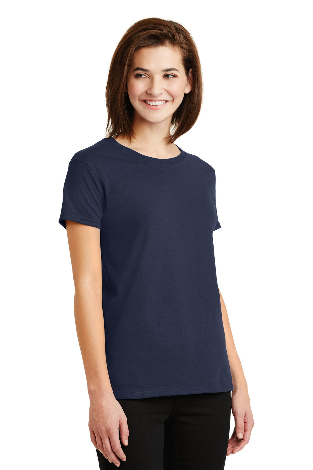 Navy Gildan Women's Ultra Cotton 100% US Cotton T-Shirt. 2000L