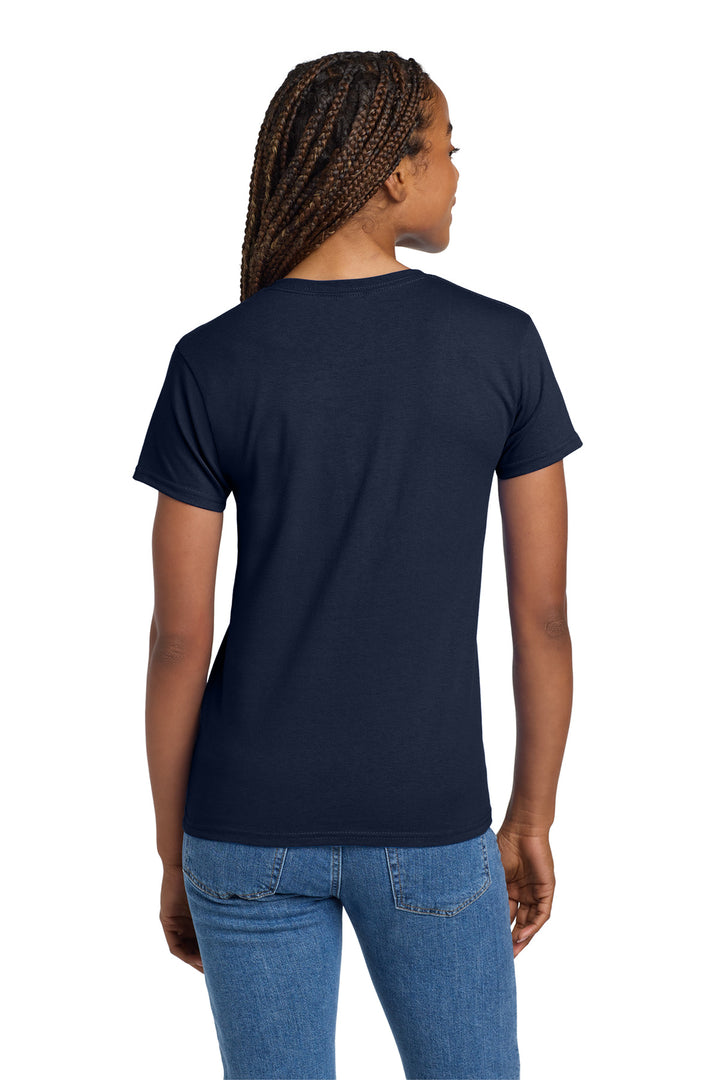 Navy Gildan Women's Ultra Cotton 100% US Cotton T-Shirt. 2000L