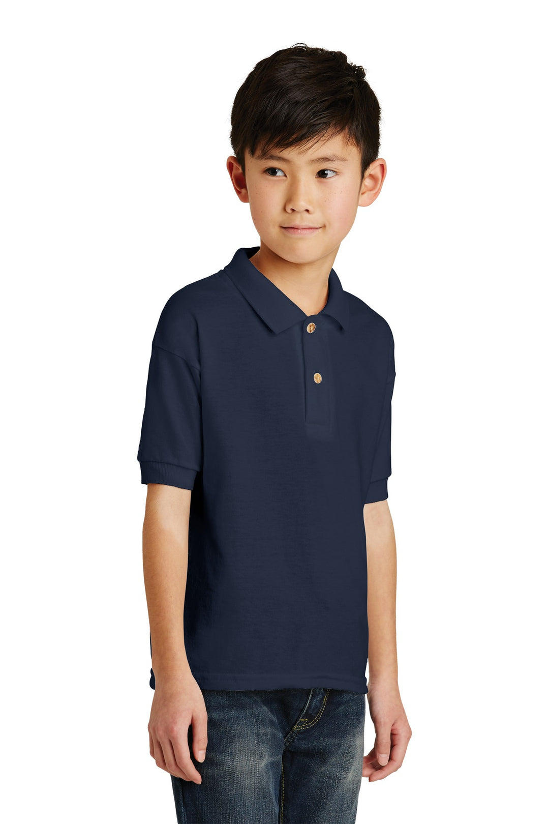 Navy Gildan Youth DryBlend 6-Ounce Jersey Knit Sport Shirt. 8800B