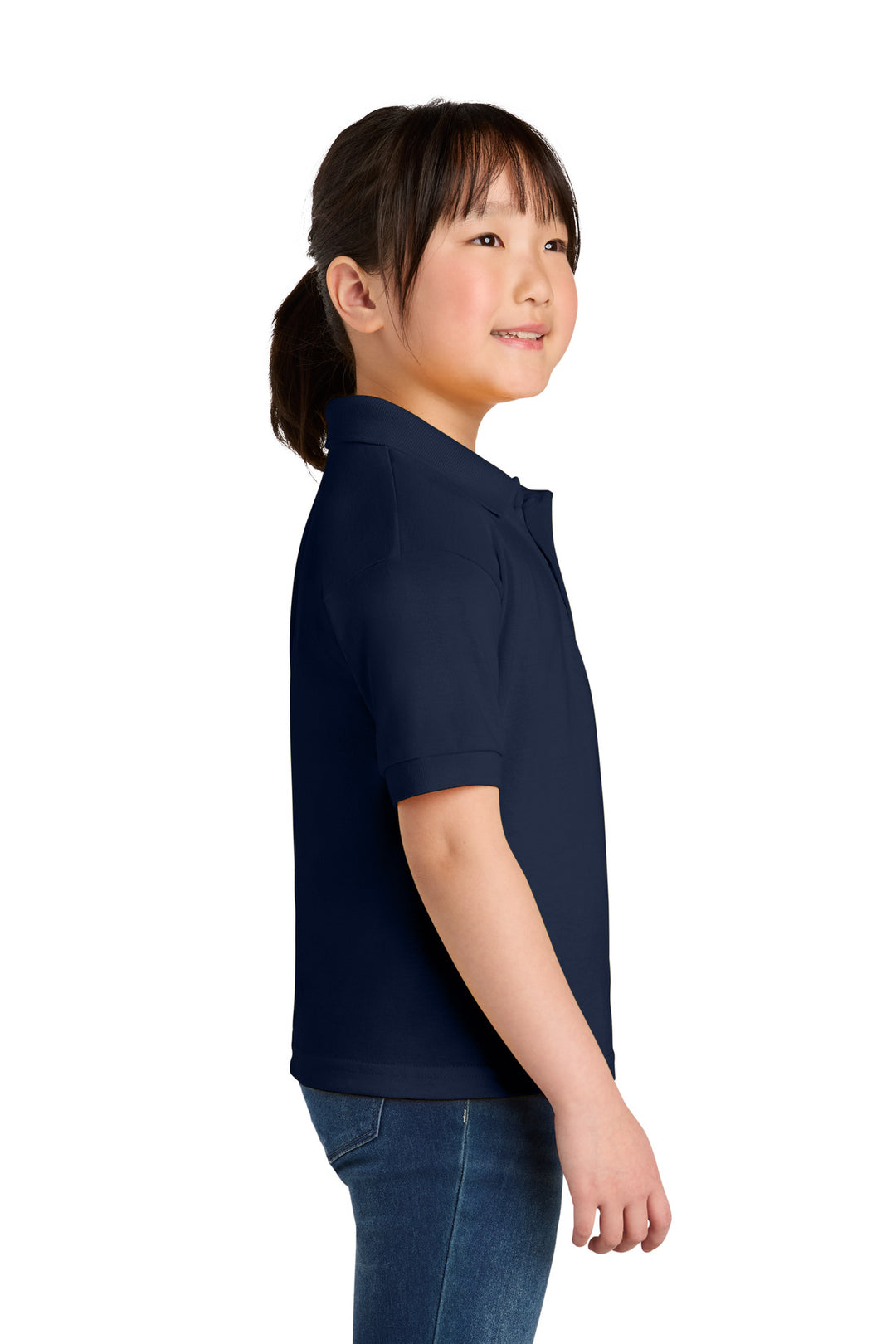 Navy Gildan Youth DryBlend 6-Ounce Jersey Knit Sport Shirt. 8800B