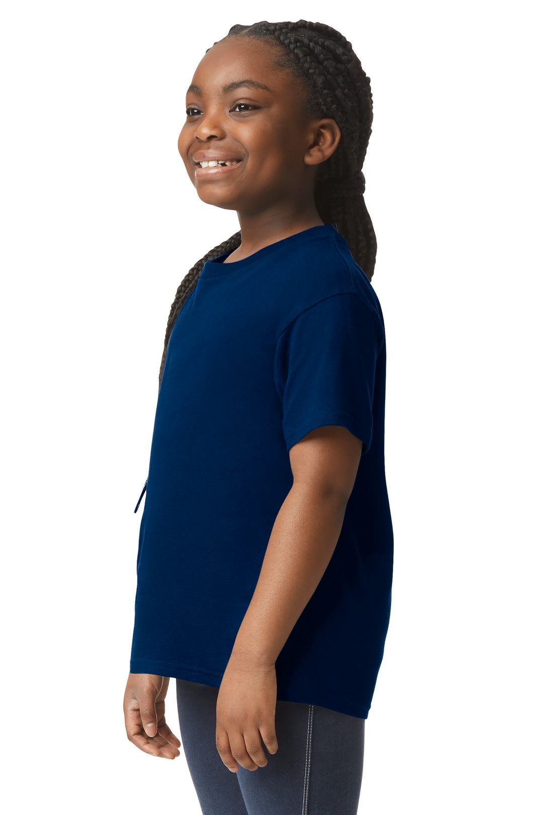 Navy Gildan Youth Light Cotton Tee 3000B