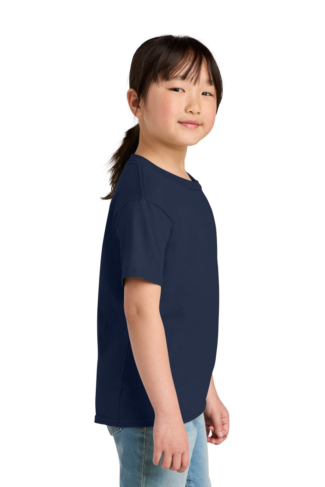 Navy Gildan Youth Softstyle Midweight Tee 65000B