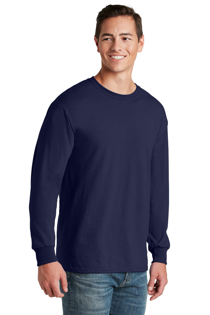 Navy Jerzees - Dri-Power 50/50 Cotton/Poly Long Sleeve T-Shirt. 29LS