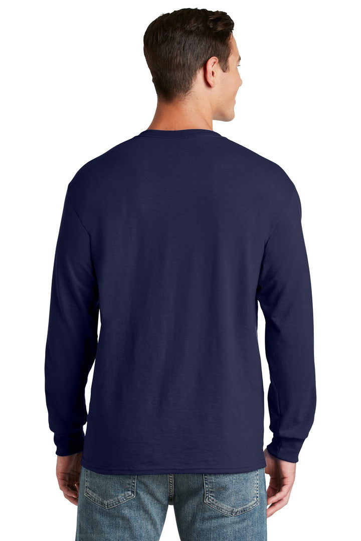 Navy Jerzees - Dri-Power 50/50 Cotton/Poly Long Sleeve T-Shirt. 29LS