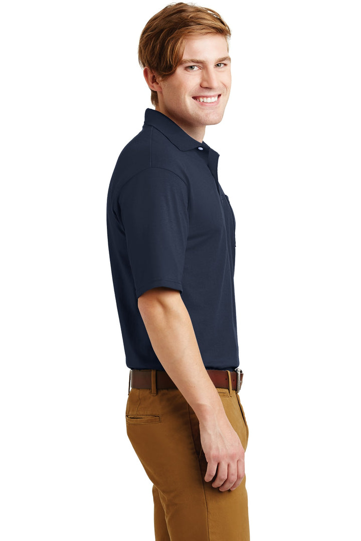 Navy Jerzees Dri-Power Pocket Sport Shirt. 436MP