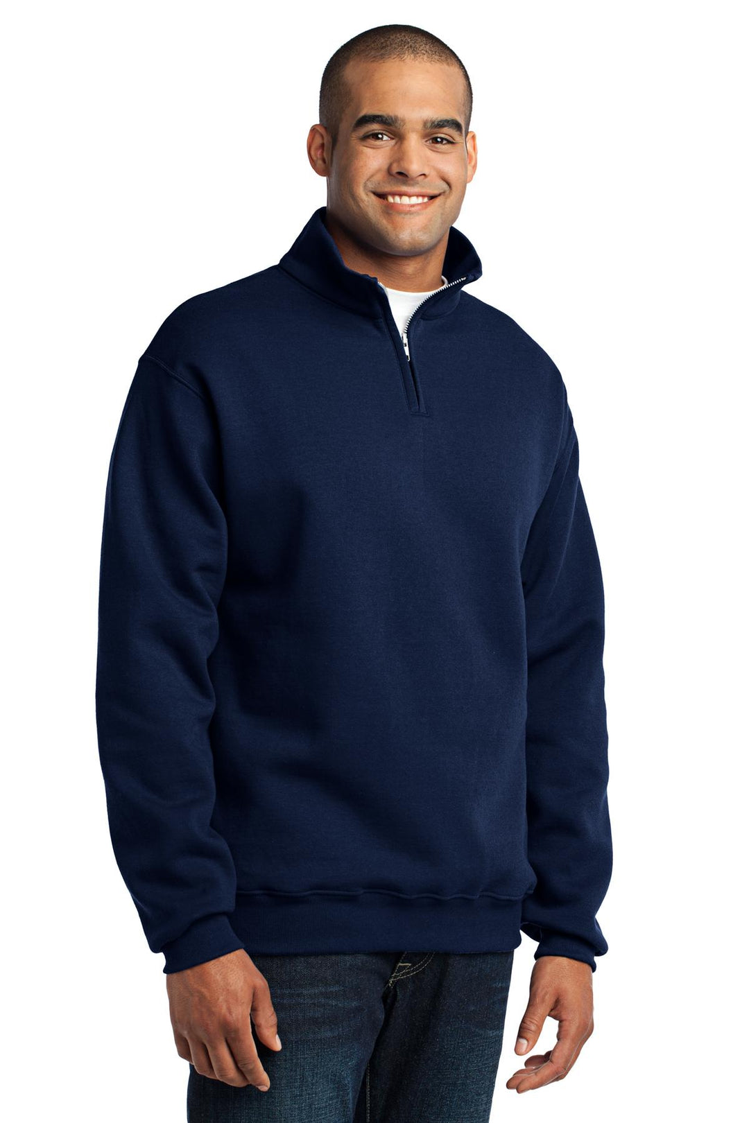 Navy Jerzees - NuBlend 1/4-Zip Cadet Collar Sweatshirt. 995M